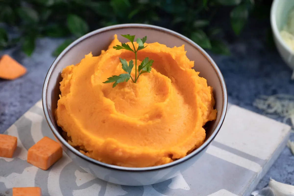 Édesburgonya-püré recept