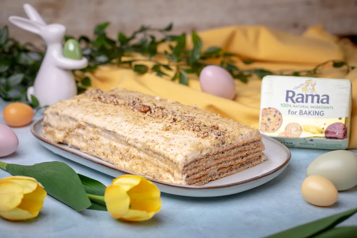 Diótorta főzött krémmel recept