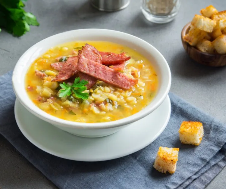 Zöldséges sárgaborsóleves recept