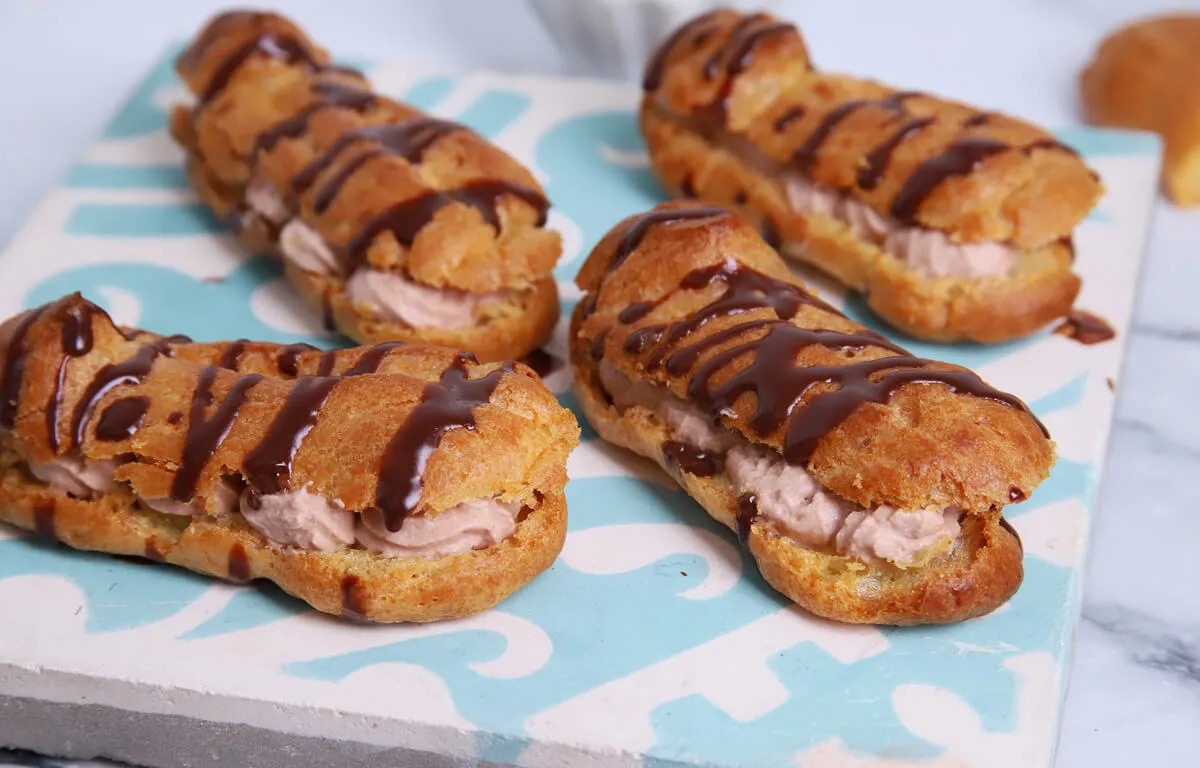 Ekler fánk csokis tejszínhabbal recept