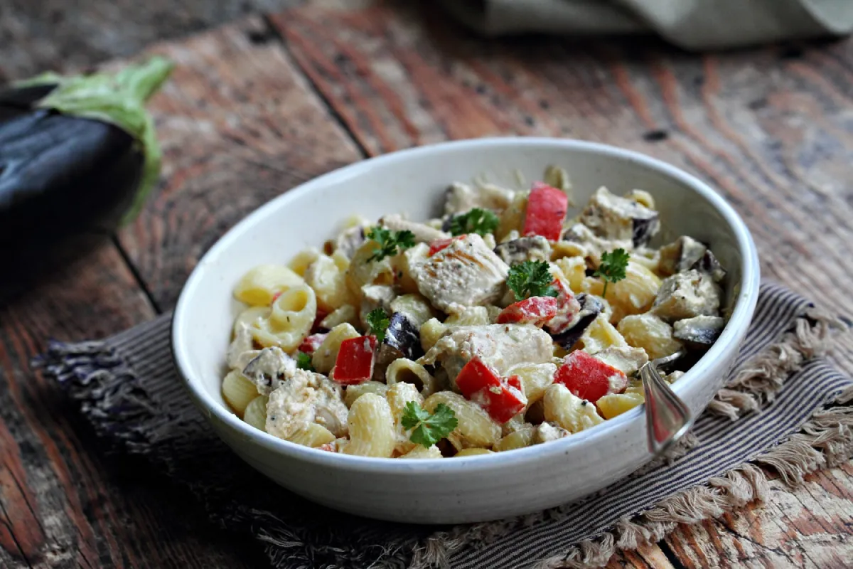 Padlizsános-pulykamelles tészta recept