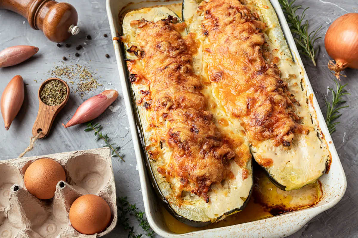Cukkini darált hússal töltve recept