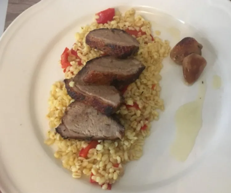 Narancsos kacsasült paprikás bulgurral recept