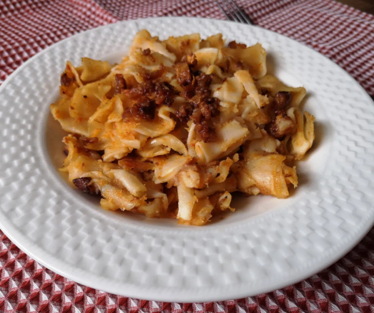 Krumplis tészta tepertővel recept