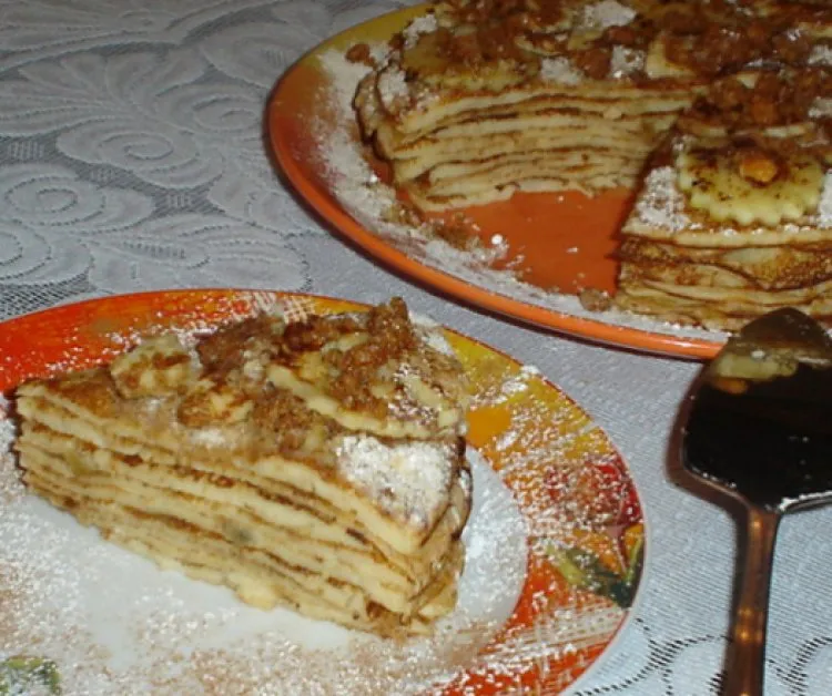 Almás habos palacsintatorta recept