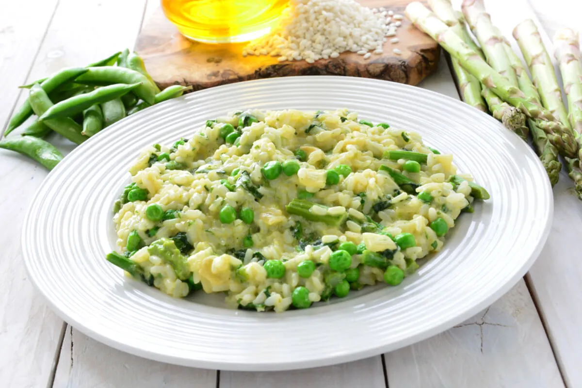 Zöldborsós rizottó recept