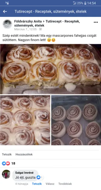 Mascarpones fahéjjas csiga recept