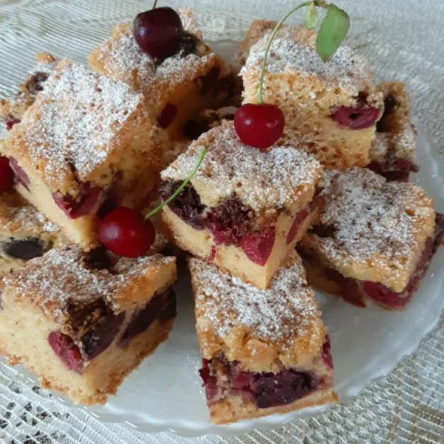 Cseresznyés-meggyes lepény recept