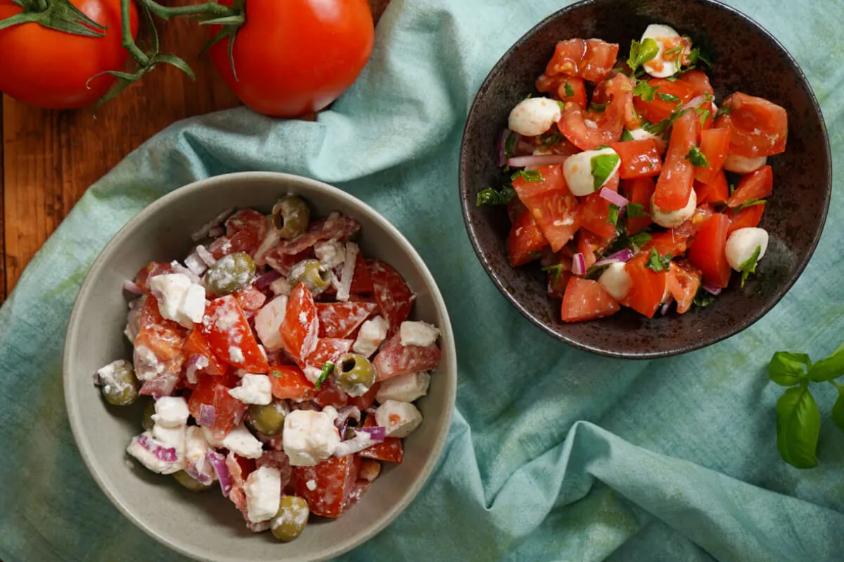 Olasz és görög paradicsomsaláta recept