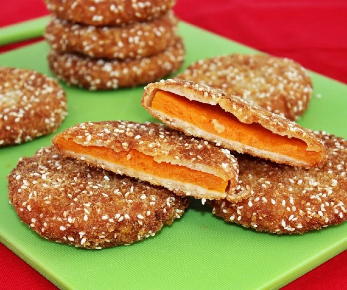 Szezámmagos rántott sütőtök recept