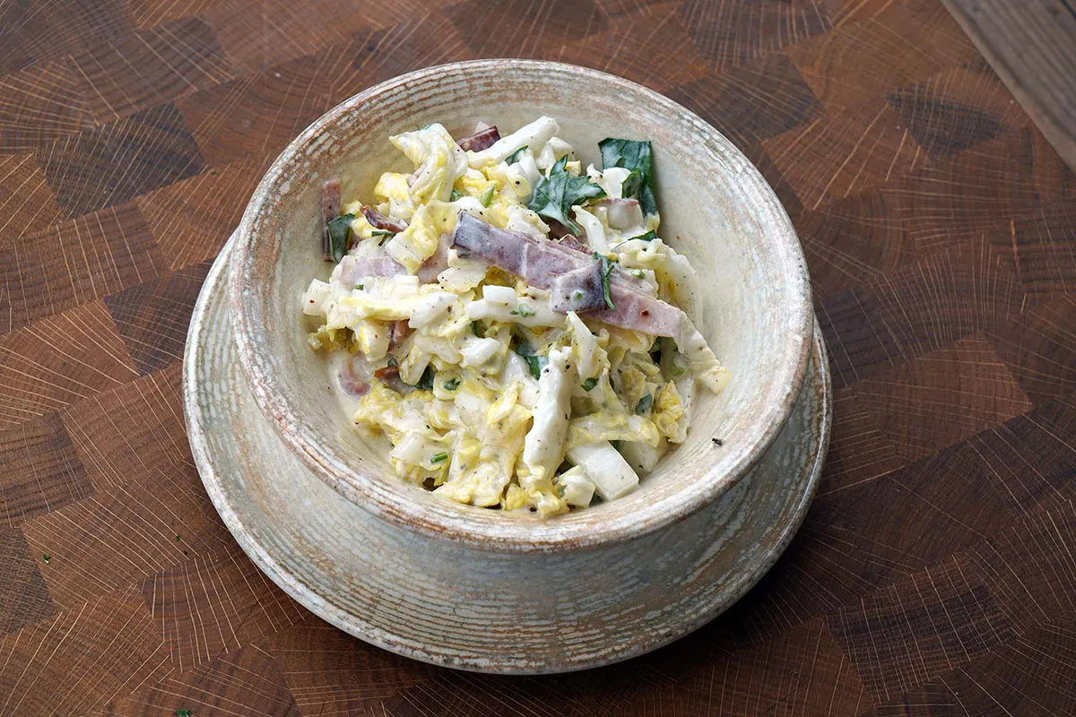 Sonkás kínaikel-saláta recept