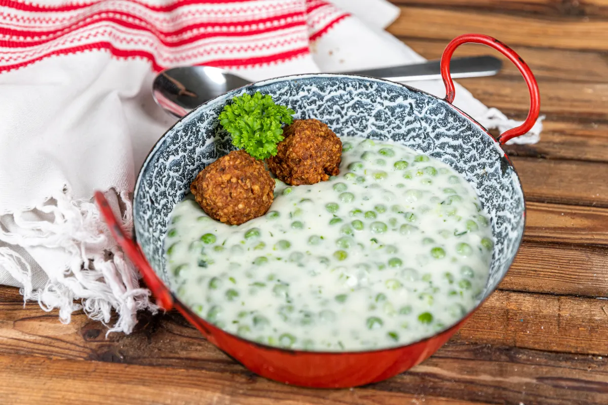 Fasírt és borsófőzelék gluténmentesen recept