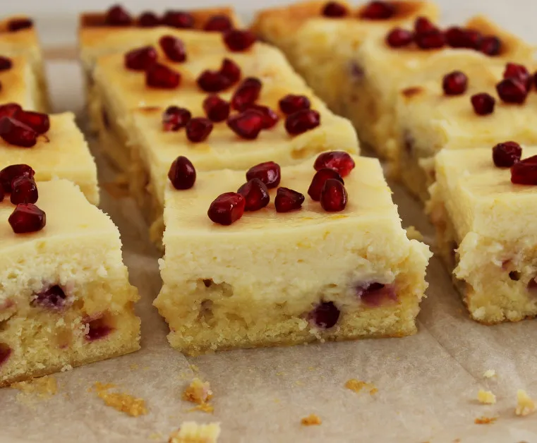 Gránátalmás-citromos blondie recept