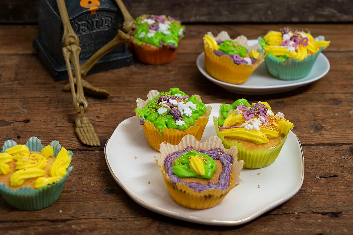 Halloween cupcake recept