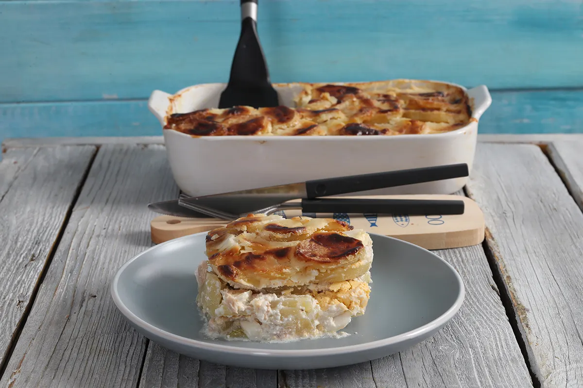 Tonhalas rakott burgonya recept