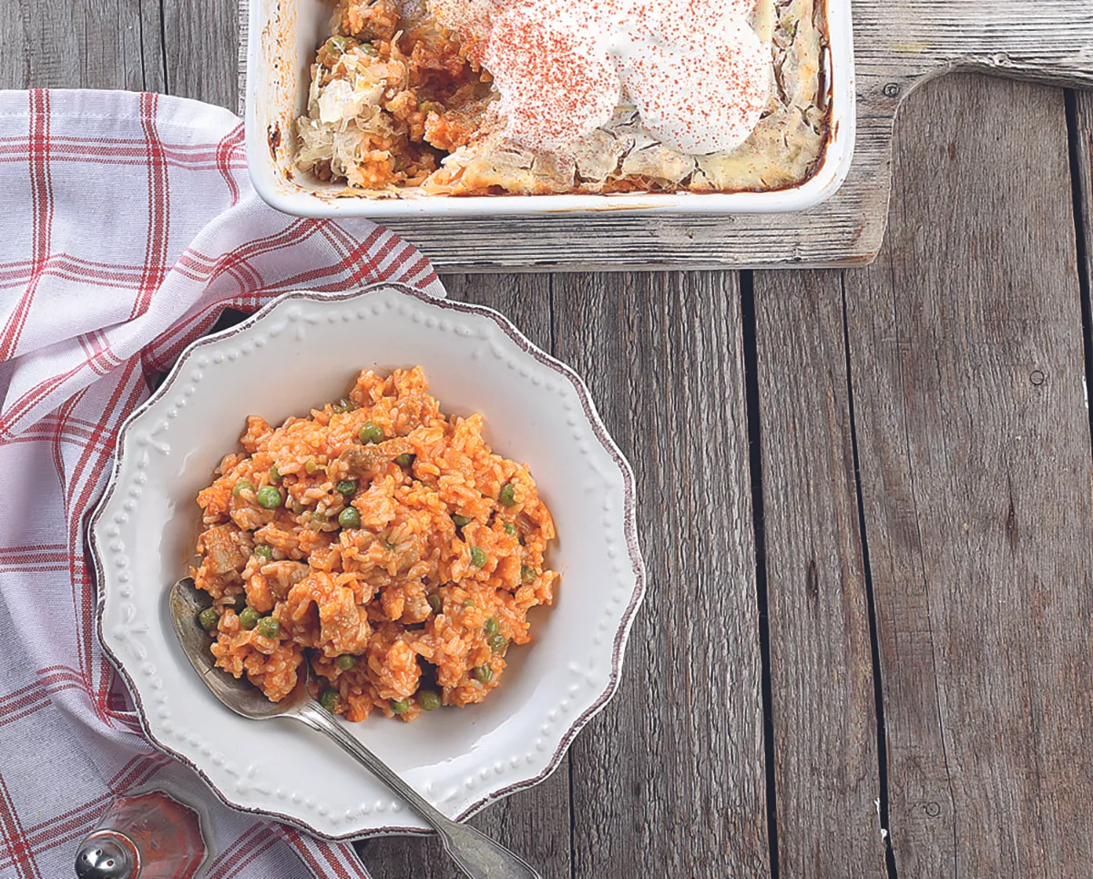 Bácskai rizses hús borsóval recept