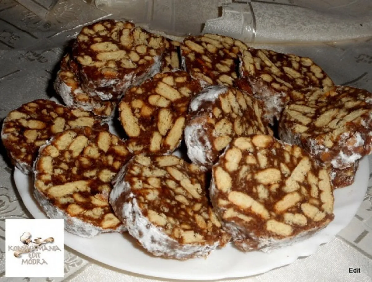 Csokoládés kekszszalámi  recept