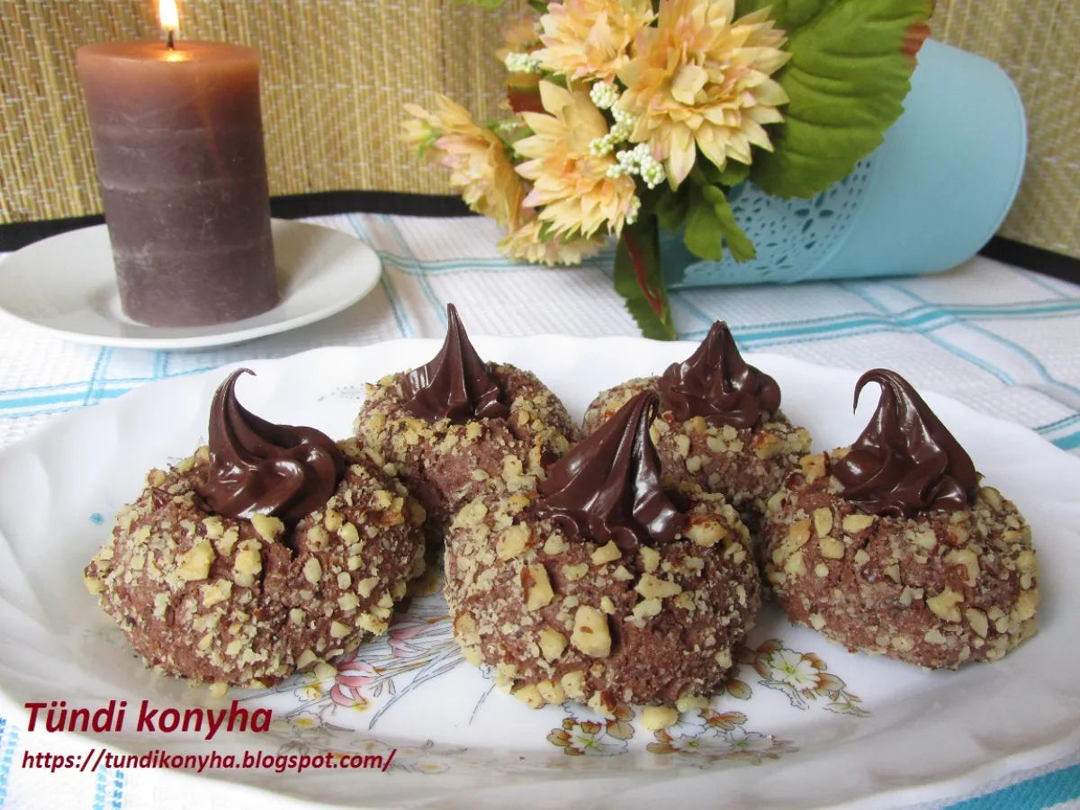 Nutellával töltött diós aprósütemény recept