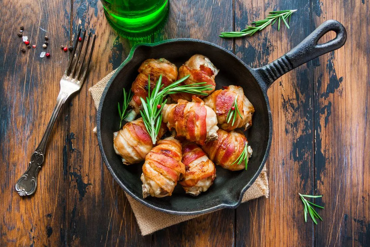 Baconbe tekert csirkecomb recept