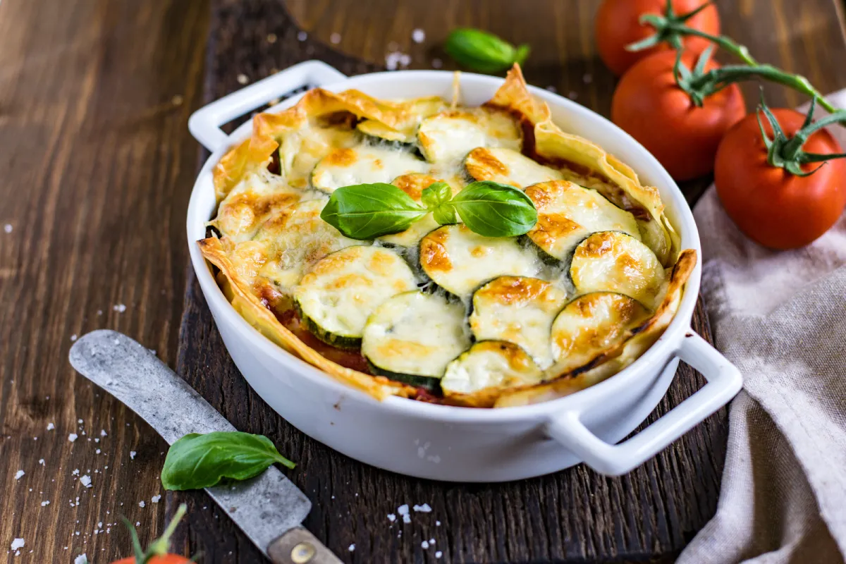 Sajtos-cukkinis lasagne recept