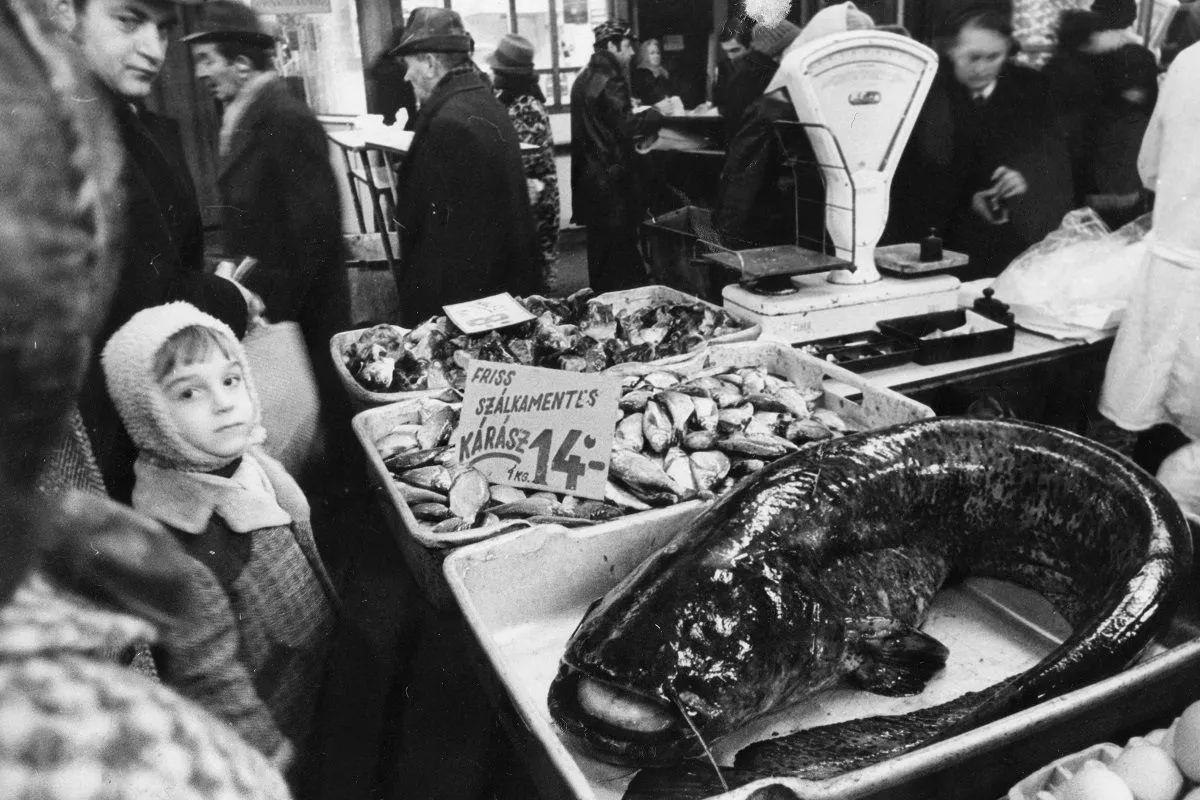 Fővám tér, Központi Vásárcsarnok, Budapest, 1976-ban /Fotó: Fortepan/Magyar Hírek folyóirat