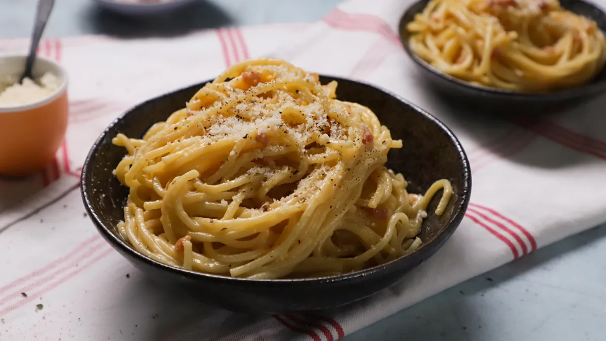 Az eredeti carbonara spagetti (tejszín nélkül)