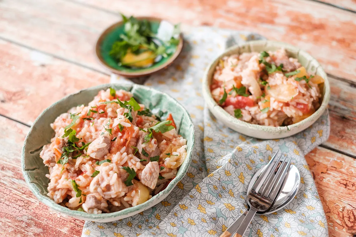Bácskai rizses hús  recept