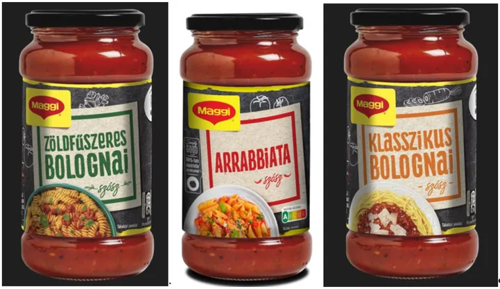 A visszahívott Maggi Zöldfűszeres Bolognai, Klasszikus Bolognai és az Arrabiata üveges szószok (Fotó: Nébih)