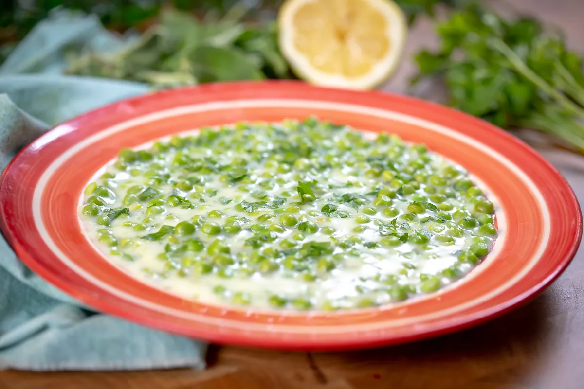 Citrusos zöldborsófőzelék recept
