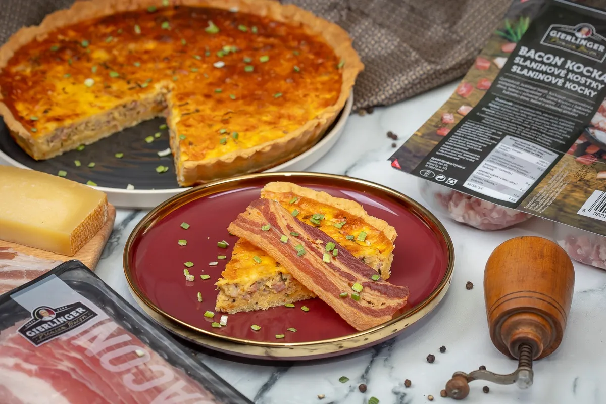 Baconös-póréhagymás quiche recept