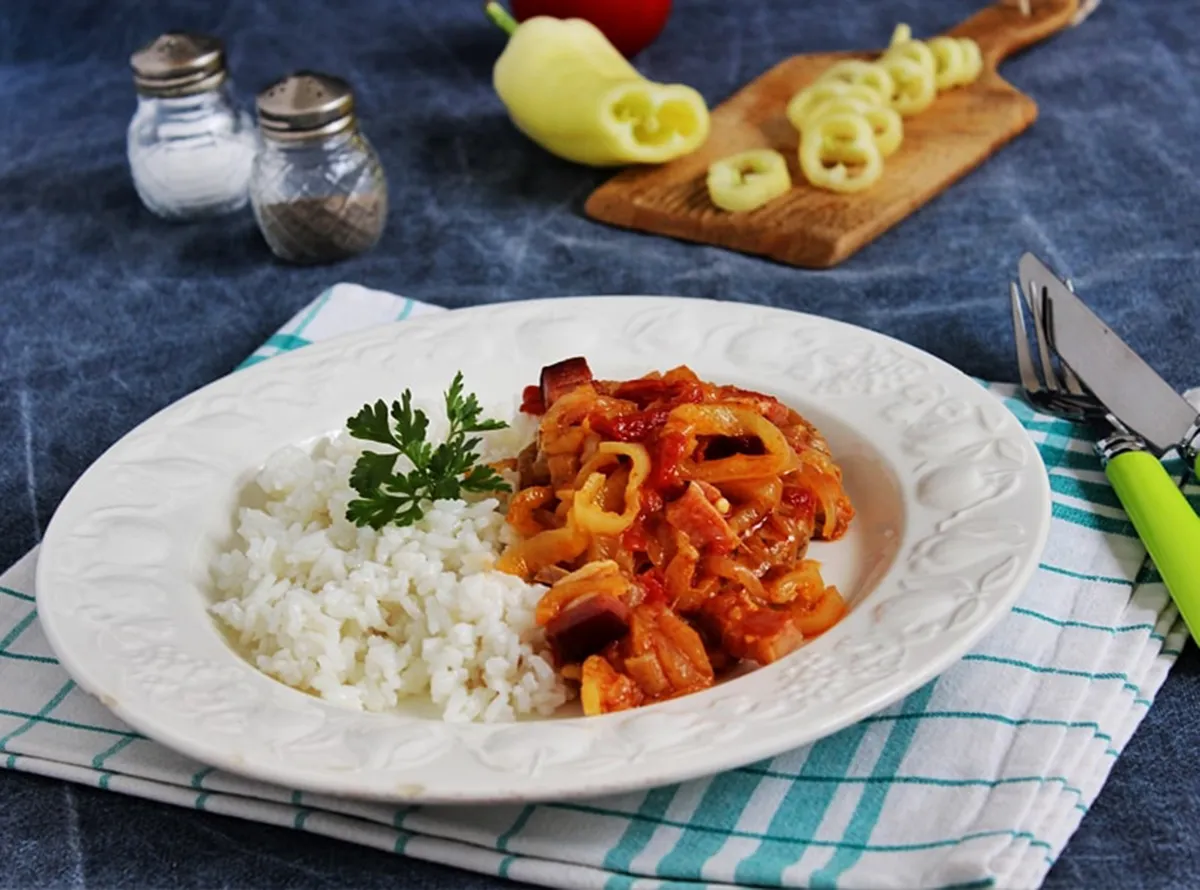 Lecsós szelet rizzsel  recept