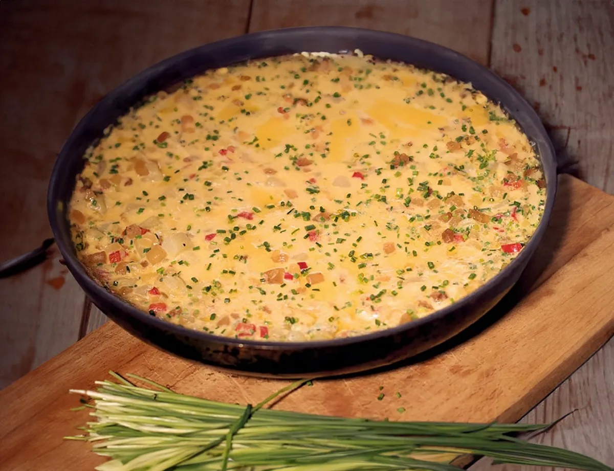 Illatos parasztomlett szalonnával recept