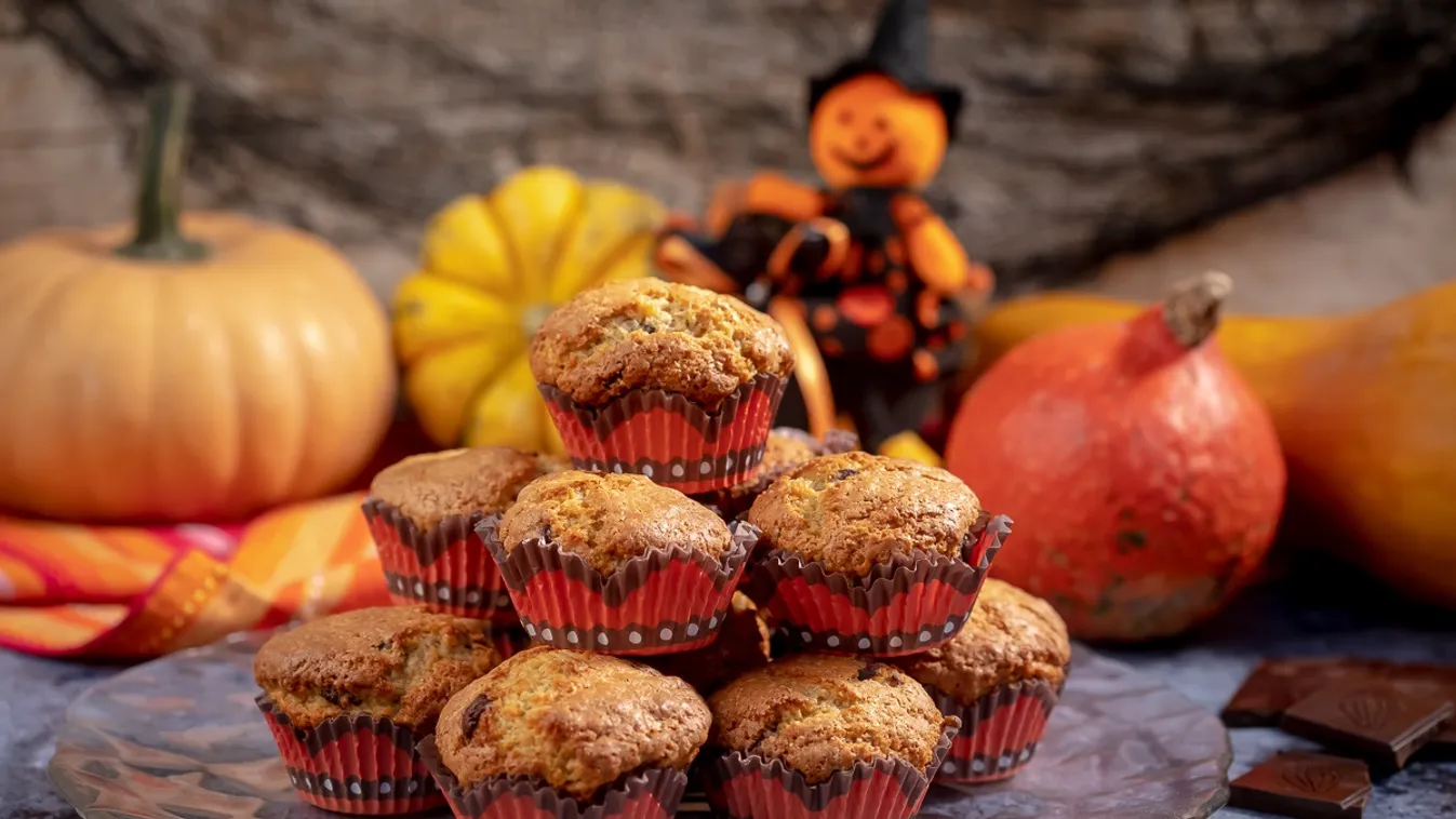 Sütőtökös-csokis halloweeni muffin recept