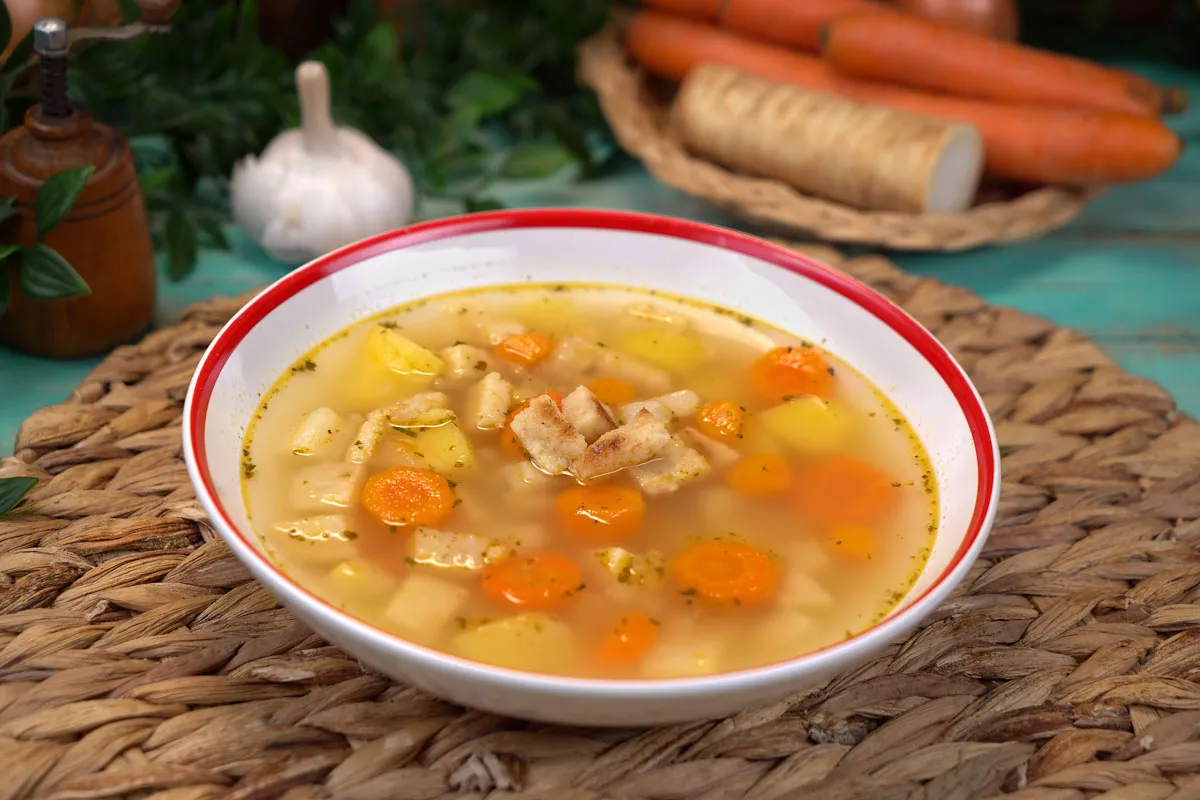 Grízkockaleves kuktában recept
