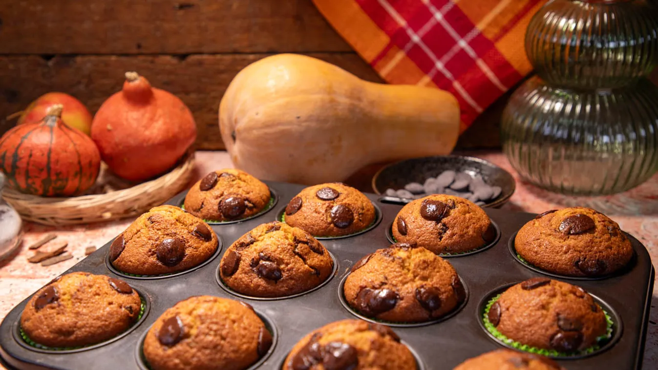 Sütőtökös muffin csokidarabkákkal recept