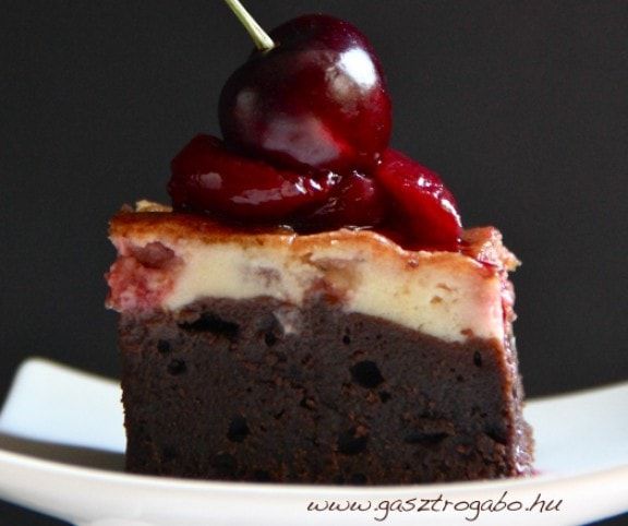 Cseresznyés sajttorta brownie