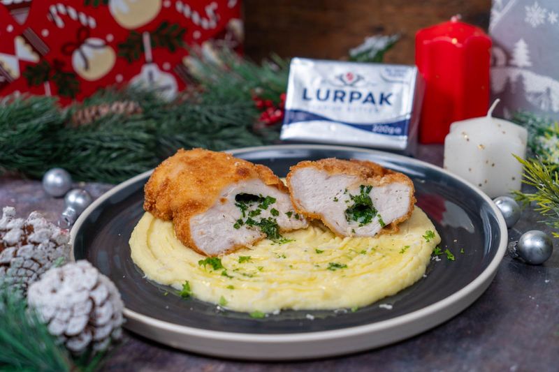 Lurpak vajas kijevi csirkemell parmezános burgonyapürével