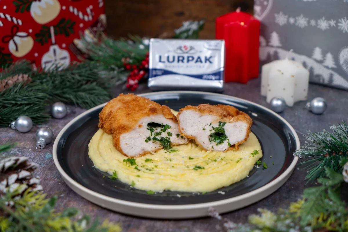 Lurpak vajas kijevi csirkemell parmezános burgonyapürével