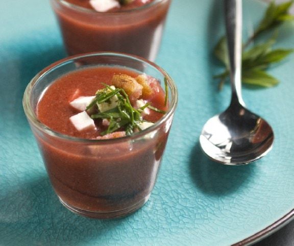  Cseresznyegazpacho feta sajttal