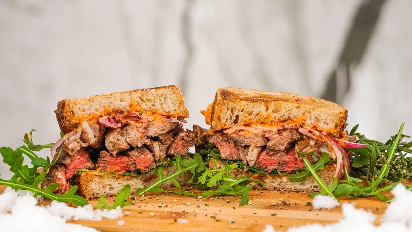 Steak szendvics recept
