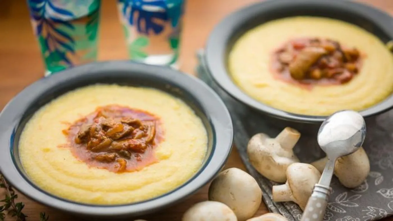 Otthonos íz, egy kis csavarral: kakukkfüves paradicsomos gombaragu polentával