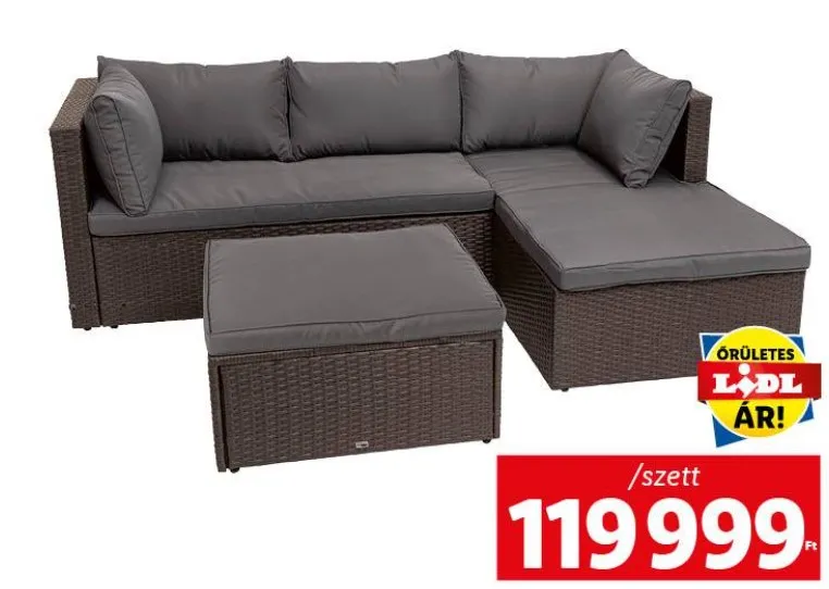 A kerti ülőgarnitúra-szett keddtől előrendelhető a Lidl Plus alkalmazásban. 