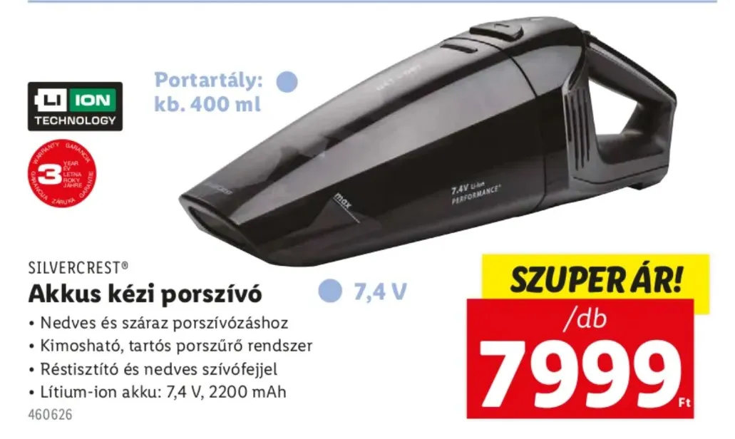 akkus kézi porszívó