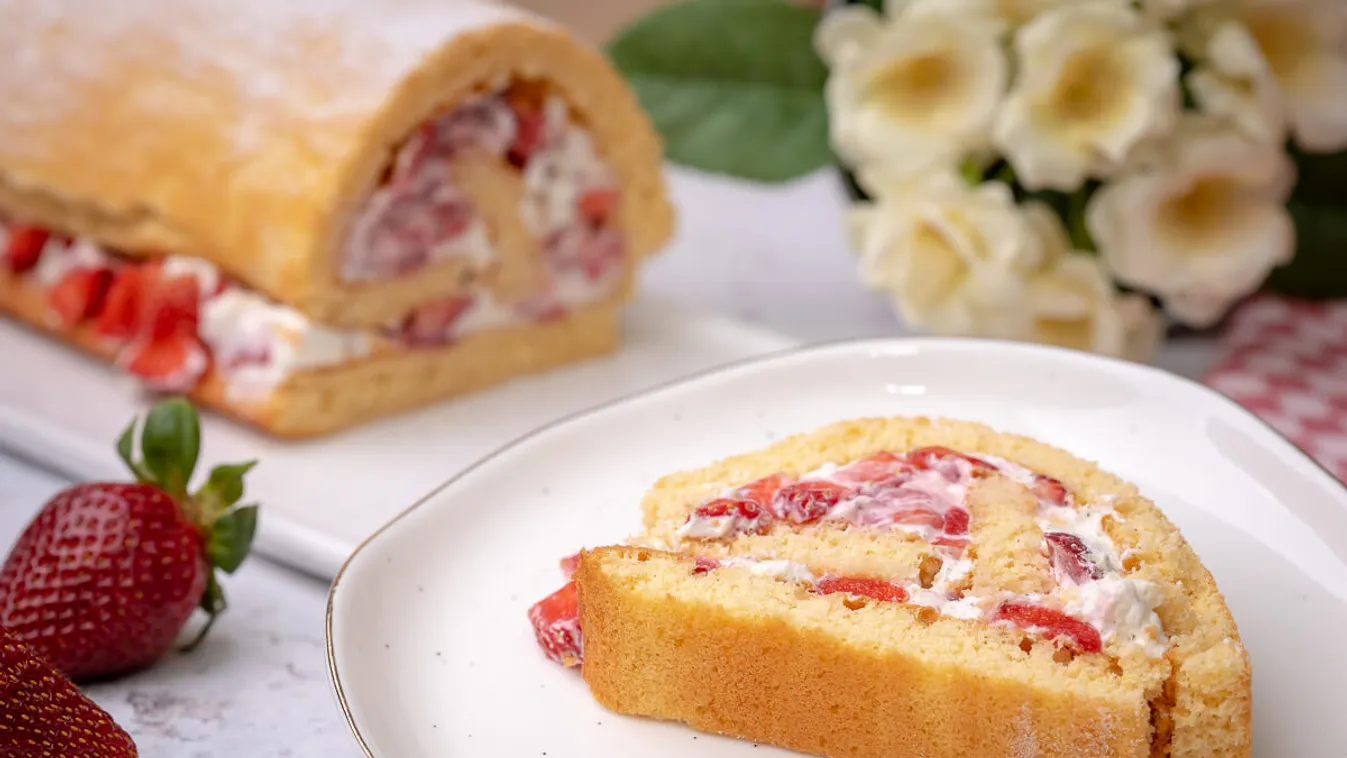 Epres-tejszínhabos piskótatekercs recept