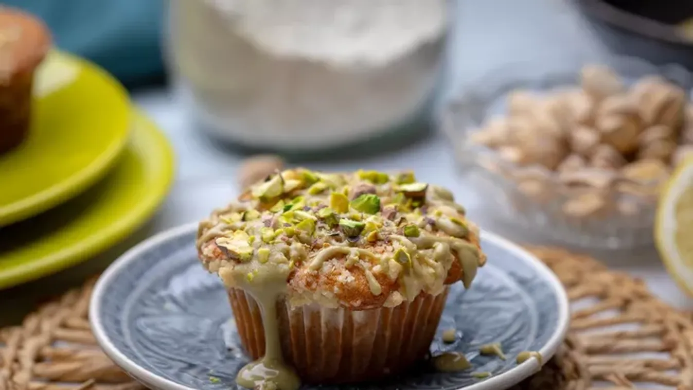 Morzsás-pisztáciás muffin