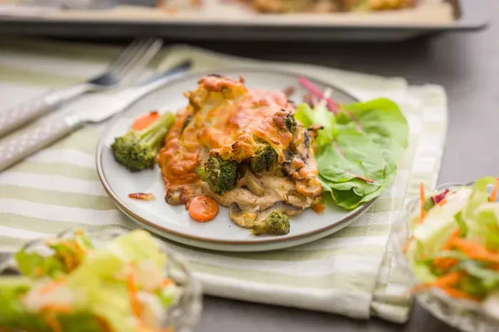 Csőben sült zöldséges csirkemell recept