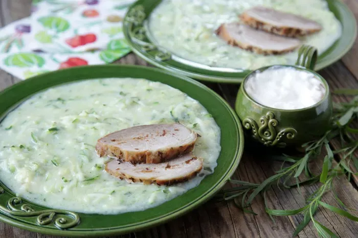 Tárkonyos cukkinifőzelék  recept