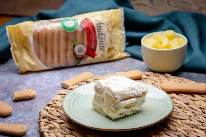 Sütés nélküli ananászos babapiskótaálom recept