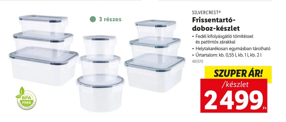 A frissen tartó dobozkészlet praktikus segítség a konyhában