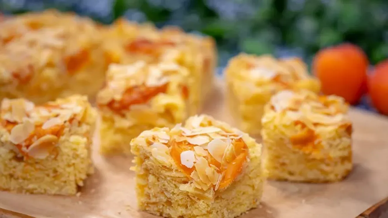 Barackos pite pirított mandulával recept